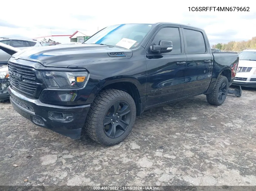 2021 Ram 1500 Big Horn 4X4 5'7 Box VIN: 1C6SRFFT4MN679662 Lot: 40875022