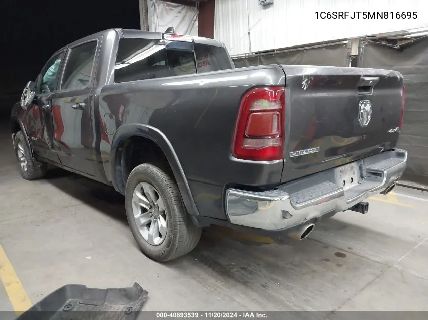 2021 Ram 1500 Laramie 4X4 5'7 Box VIN: 1C6SRFJT5MN816695 Lot: 40893539