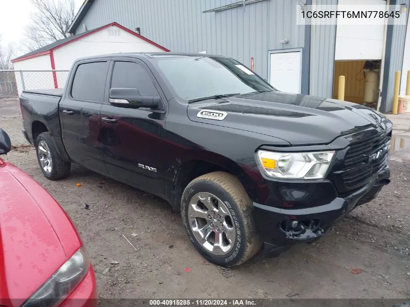 2021 Ram 1500 Big Horn 4X4 5'7 Box VIN: 1C6SRFFT6MN778645 Lot: 40915285