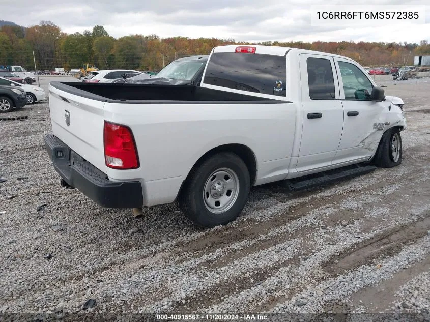 2021 Ram 1500 Classic Tradesman 4X2 6'4 Box VIN: 1C6RR6FT6MS572385 Lot: 40915567