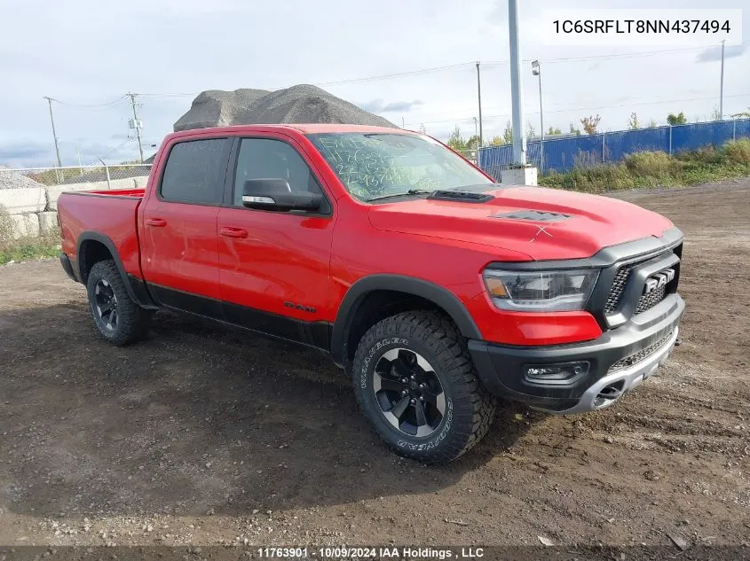 2022 Ram 1500 Rebel VIN: 1C6SRFLT8NN437494 Lot: 11763901