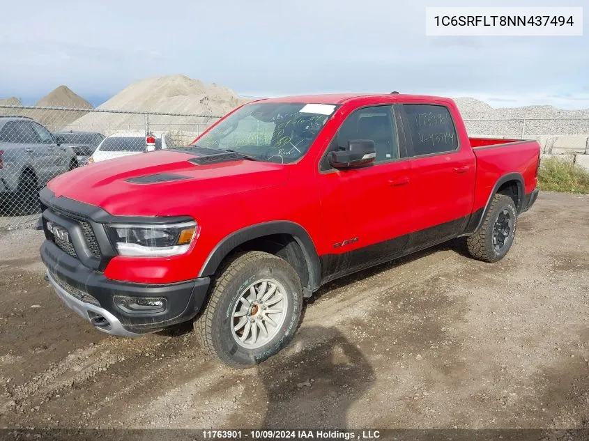 2022 Ram 1500 Rebel VIN: 1C6SRFLT8NN437494 Lot: 11763901