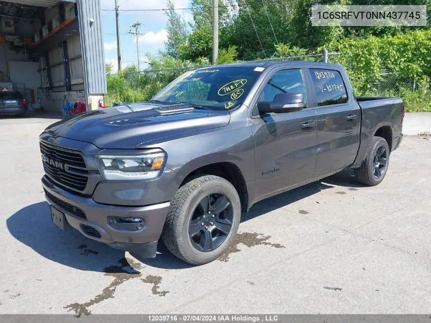 2022 Ram 1500 Sport VIN: 1C6SRFVT0NN437745 Lot: 12039716