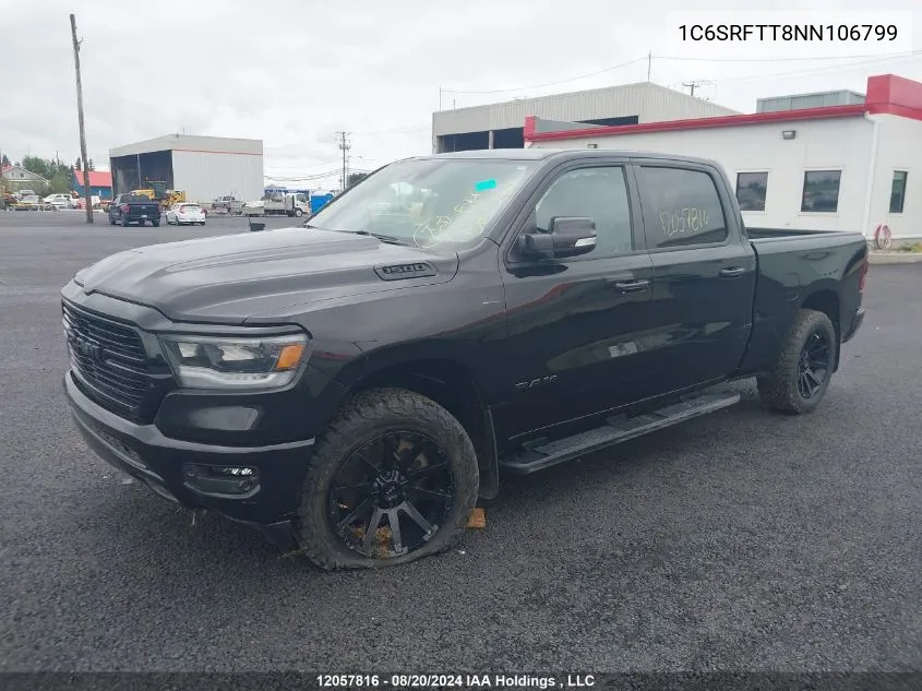 1C6SRFTT8NN106799 2022 Ram 1500 Sport