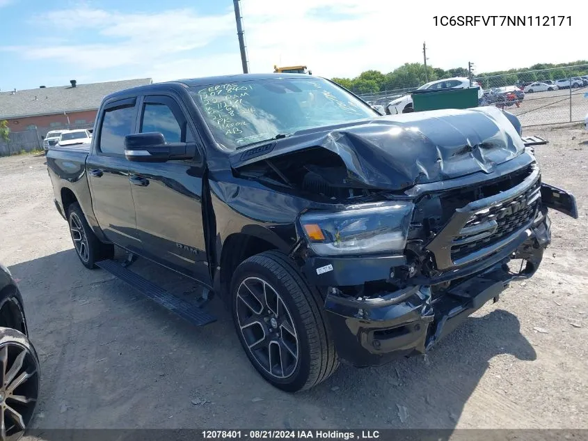 2022 Ram 1500 Sport VIN: 1C6SRFVT7NN112171 Lot: 12078401