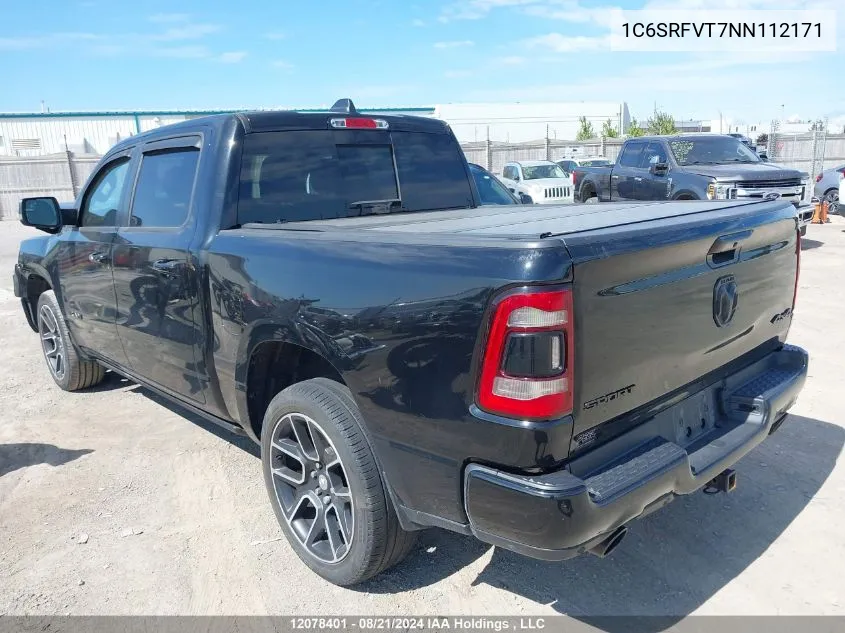 2022 Ram 1500 Sport VIN: 1C6SRFVT7NN112171 Lot: 12078401