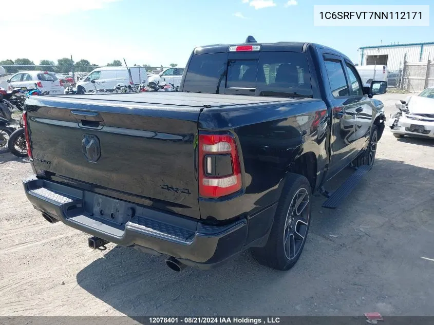 2022 Ram 1500 Sport VIN: 1C6SRFVT7NN112171 Lot: 12078401