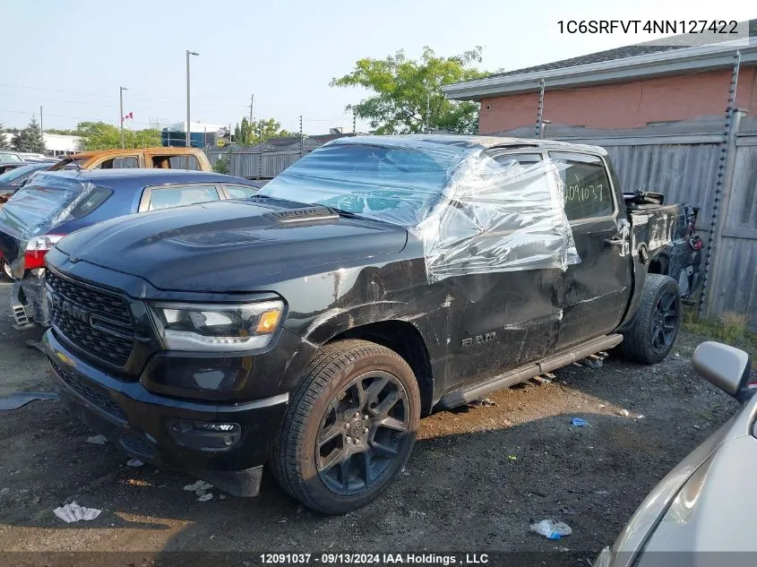 2022 Ram 1500 Sport VIN: 1C6SRFVT4NN127422 Lot: 12091037