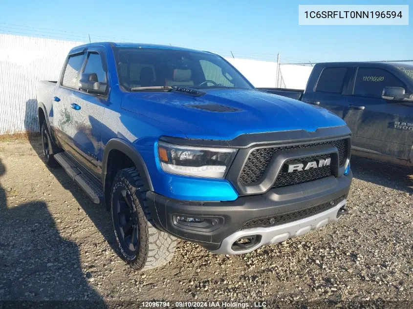 2022 Ram 1500 Rebel VIN: 1C6SRFLT0NN196594 Lot: 12096794