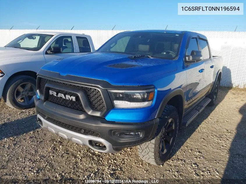 2022 Ram 1500 Rebel VIN: 1C6SRFLT0NN196594 Lot: 12096794