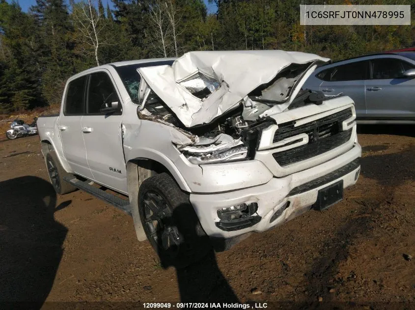 2022 Ram 1500 Laramie VIN: 1C6SRFJT0NN478995 Lot: 12099049