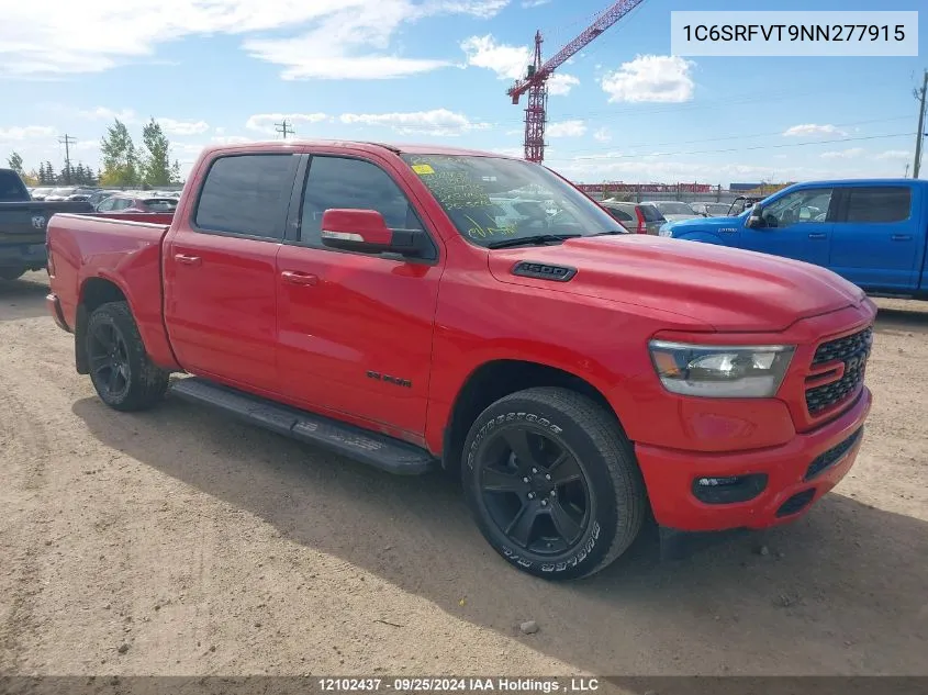 2022 Ram 1500 Sport VIN: 1C6SRFVT9NN277915 Lot: 12102437