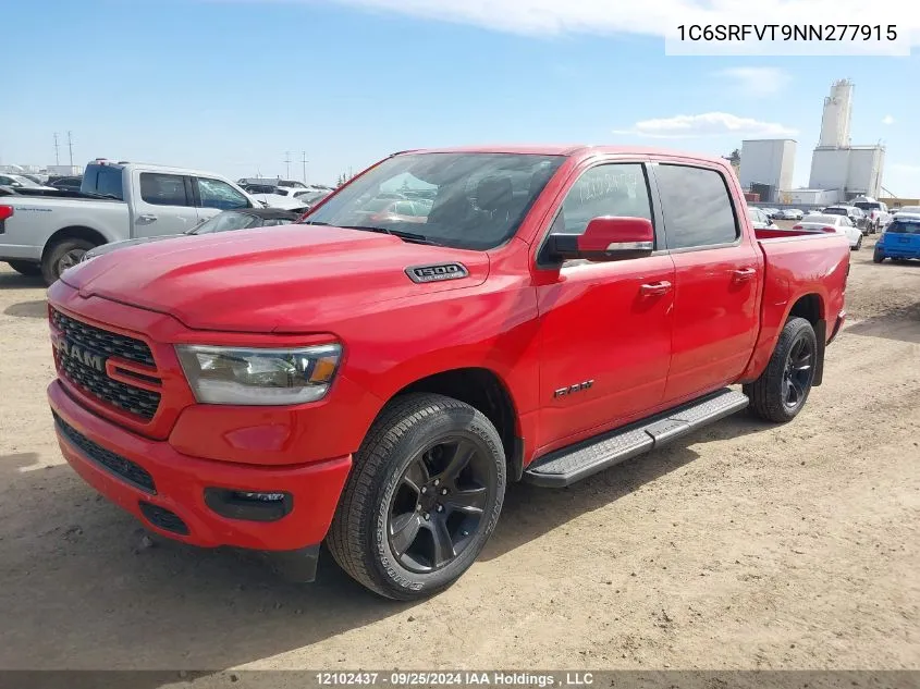 2022 Ram 1500 Sport VIN: 1C6SRFVT9NN277915 Lot: 12102437