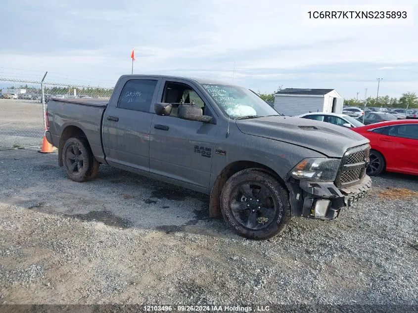 2022 Ram 1500 Classic Tradesman VIN: 1C6RR7KTXNS235893 Lot: 12103496