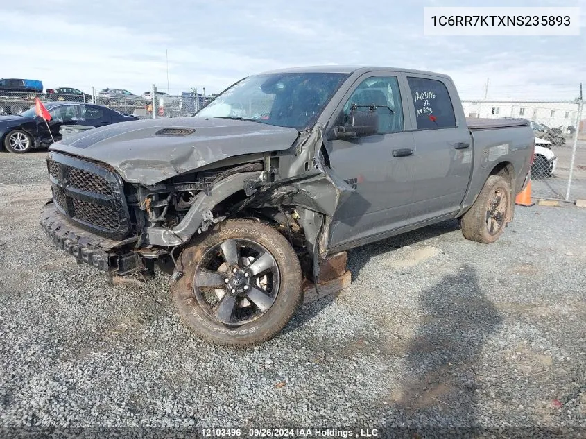 2022 Ram 1500 Classic Tradesman VIN: 1C6RR7KTXNS235893 Lot: 12103496