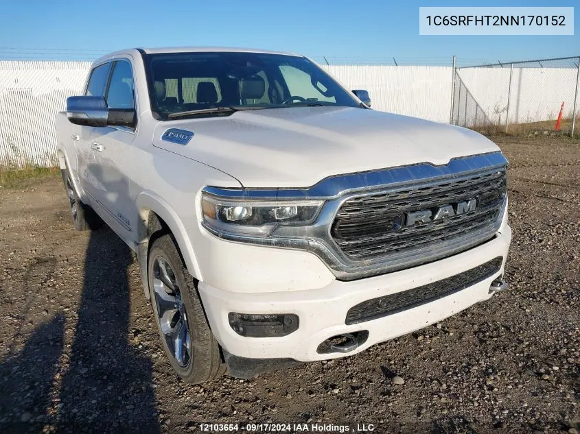 2022 Ram 1500 Limited VIN: 1C6SRFHT2NN170152 Lot: 12103654