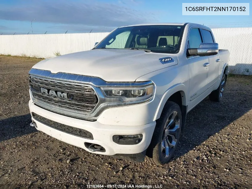 2022 Ram 1500 Limited VIN: 1C6SRFHT2NN170152 Lot: 12103654