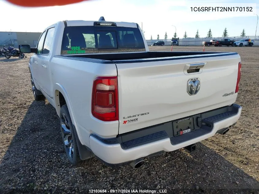 2022 Ram 1500 Limited VIN: 1C6SRFHT2NN170152 Lot: 12103654