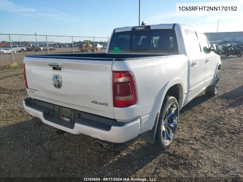 2022 Ram 1500 Limited VIN: 1C6SRFHT2NN170152 Lot: 12103654