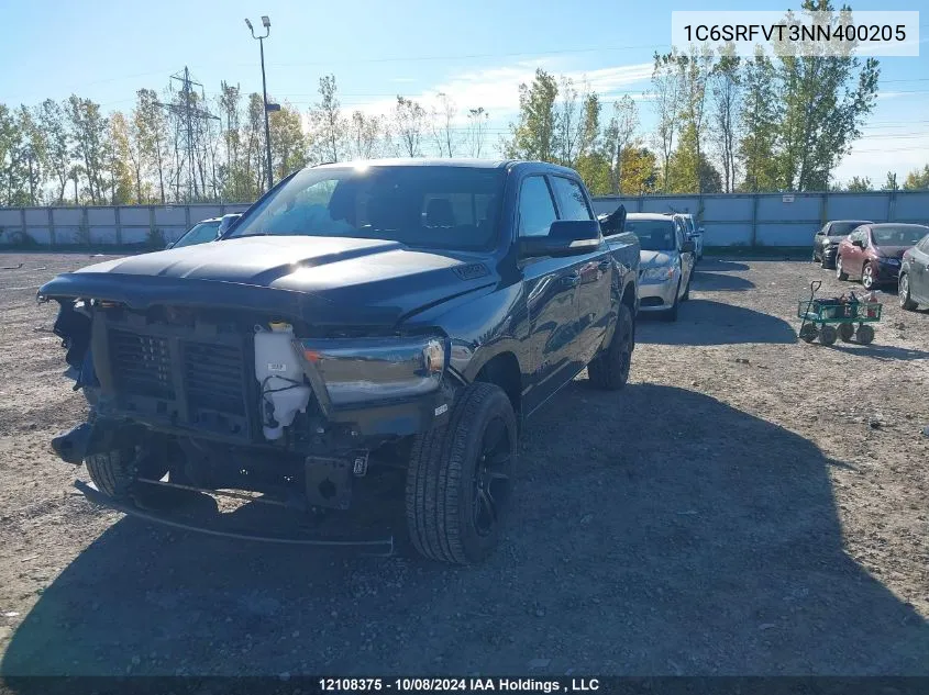 2022 Ram 1500 Sport VIN: 1C6SRFVT3NN400205 Lot: 12108375