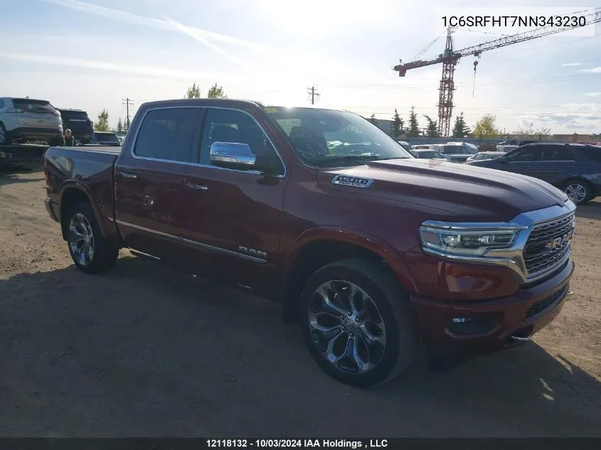 2022 Ram 1500 Limited VIN: 1C6SRFHT7NN343230 Lot: 12118132