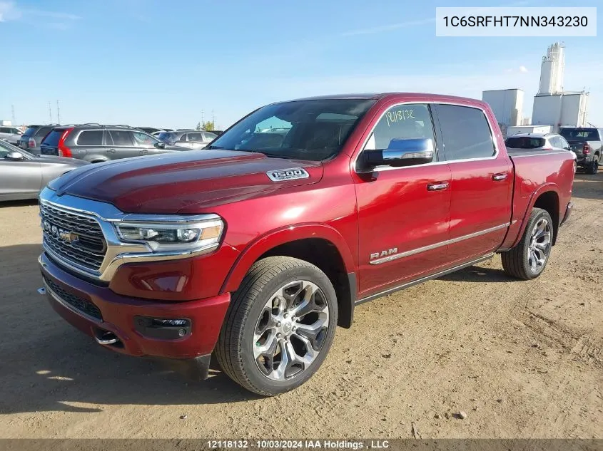 2022 Ram 1500 Limited VIN: 1C6SRFHT7NN343230 Lot: 12118132