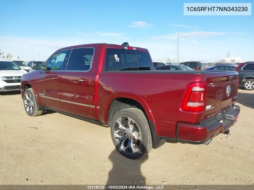 2022 Ram 1500 Limited VIN: 1C6SRFHT7NN343230 Lot: 12118132