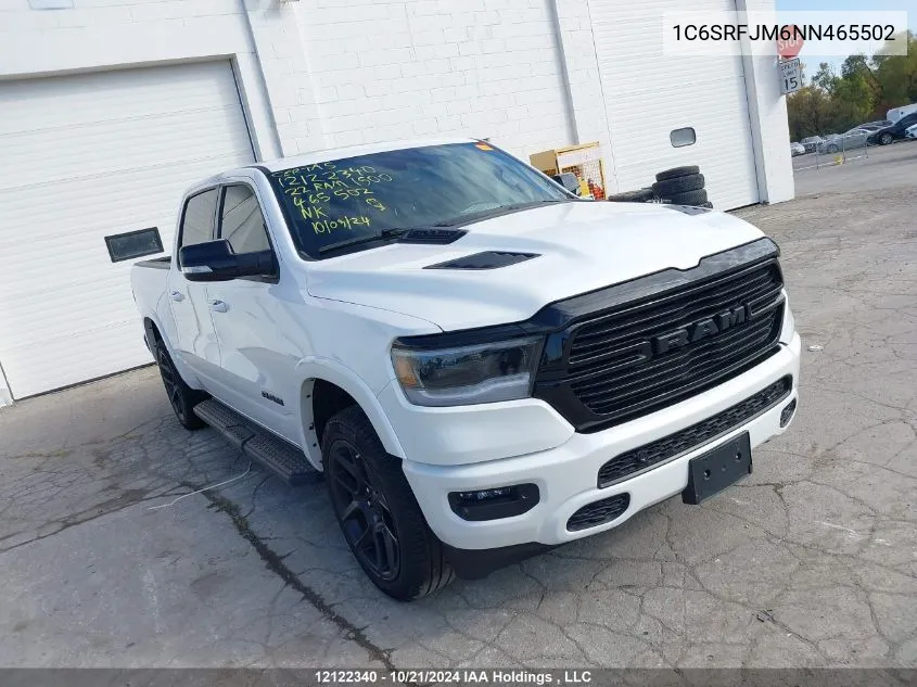 2022 Ram 1500 Laramie VIN: 1C6SRFJM6NN465502 Lot: 12122340