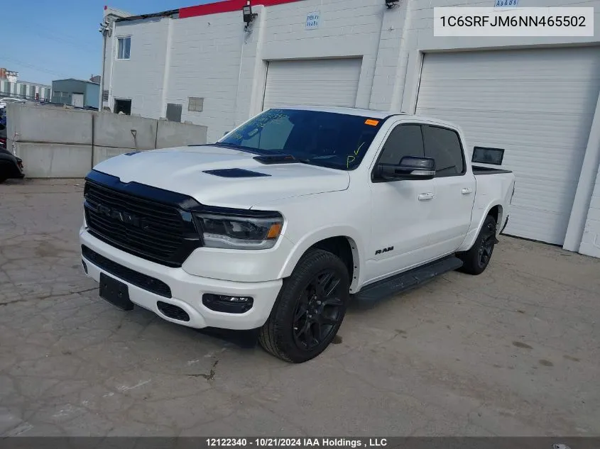 2022 Ram 1500 Laramie VIN: 1C6SRFJM6NN465502 Lot: 12122340