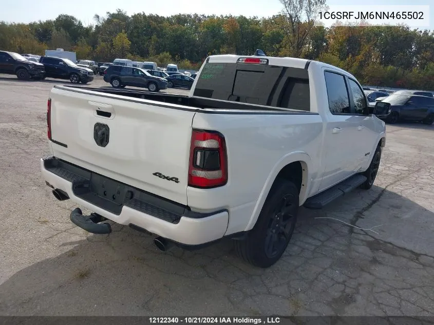 2022 Ram 1500 Laramie VIN: 1C6SRFJM6NN465502 Lot: 12122340