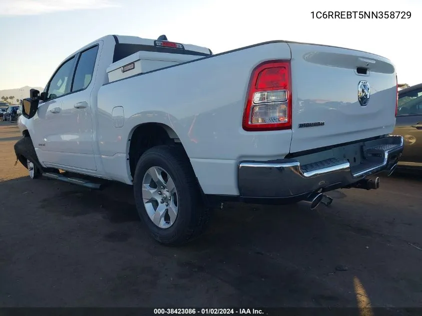 2022 Ram 1500 Big Horn Quad Cab 4X2 6'4 Box VIN: 1C6RREBT5NN358729 Lot: 38423086