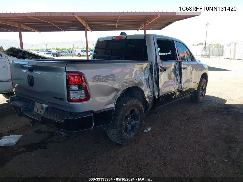 2022 Ram 1500 Big Horn 4X4 5'7 Box VIN: 1C6SRFFT0NN131420 Lot: 39393934