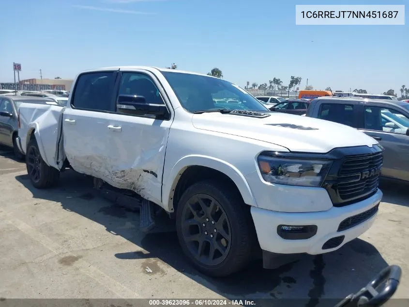 2022 Ram 1500 Laramie 4X2 5'7 Box VIN: 1C6RREJT7NN451687 Lot: 39623096