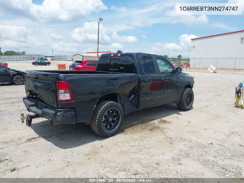 2022 Ram 1500 Big Horn Quad Cab 4X2 6'4 Box VIN: 1C6RREBT3NN274747 Lot: 39667769