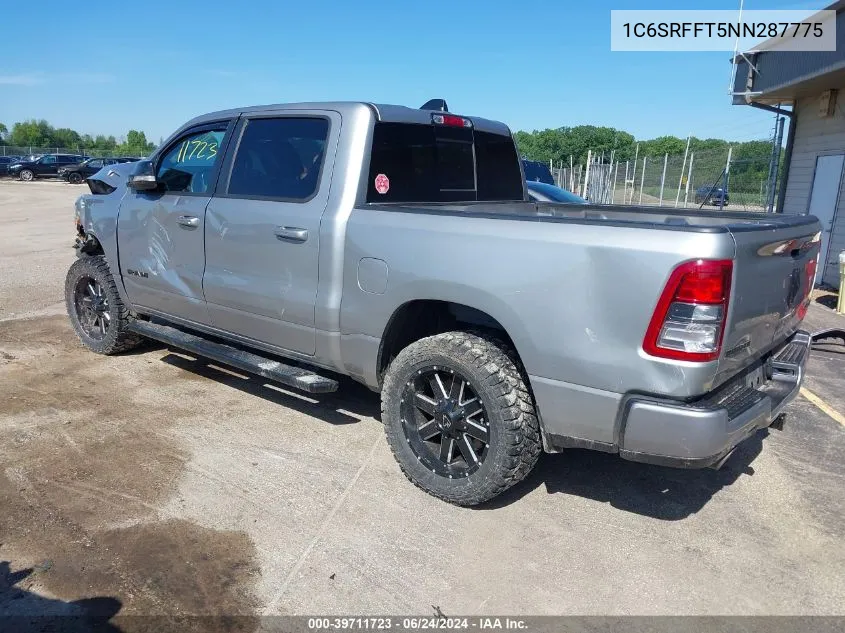 2022 Ram 1500 Big Horn 4X4 5'7 Box VIN: 1C6SRFFT5NN287775 Lot: 39711723