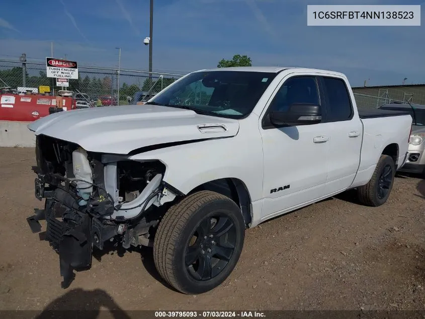 2022 Ram 1500 Big Horn Quad Cab 4X4 6'4 Box VIN: 1C6SRFBT4NN138523 Lot: 39795093