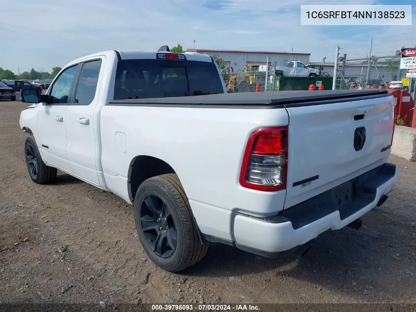 2022 Ram 1500 Big Horn Quad Cab 4X4 6'4 Box VIN: 1C6SRFBT4NN138523 Lot: 39795093