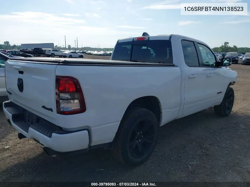 1C6SRFBT4NN138523 2022 Ram 1500 Big Horn Quad Cab 4X4 6'4 Box