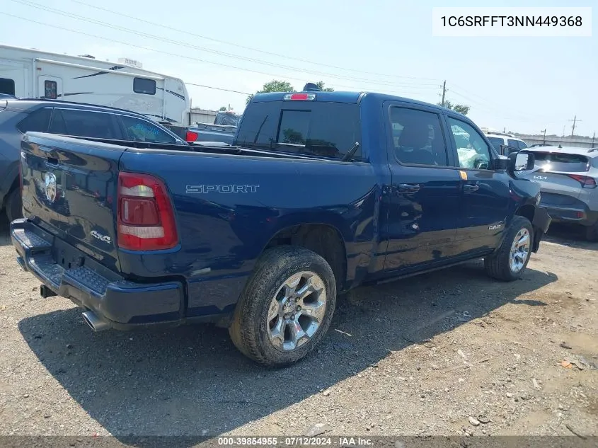 2022 Ram 1500 Big Horn 4X4 5'7 Box VIN: 1C6SRFFT3NN449368 Lot: 39854955