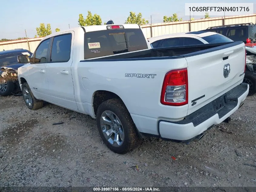 2022 Ram 1500 VIN: 1C6SRFFT2NN401716 Lot: 39987156