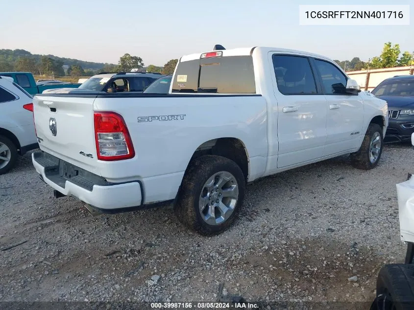 2022 Ram 1500 VIN: 1C6SRFFT2NN401716 Lot: 39987156