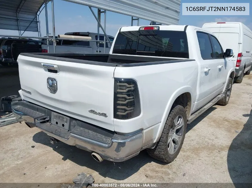 2022 Ram 1500 Laramie 4X4 5'7 Box VIN: 1C6SRFJT2NN174583 Lot: 40003572