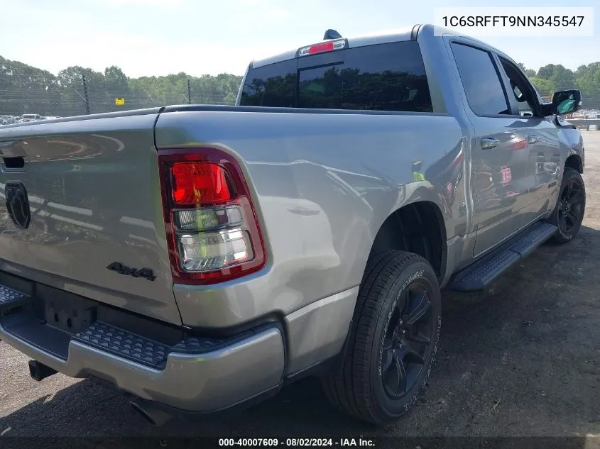 2022 Ram 1500 Big Horn 4X4 5'7 Box VIN: 1C6SRFFT9NN345547 Lot: 40007609