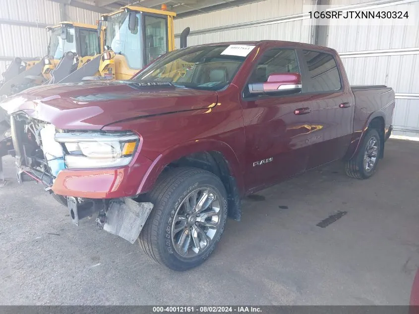 2022 Ram 1500 Laramie 4X4 5'7 Box VIN: 1C6SRFJTXNN430324 Lot: 40012161