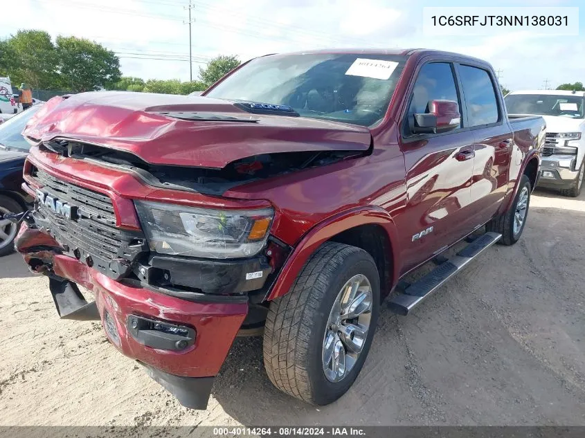 2022 Ram 1500 Laramie 4X4 5'7 Box VIN: 1C6SRFJT3NN138031 Lot: 40114264