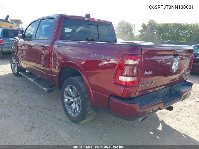 1C6SRFJT3NN138031 2022 Ram 1500 Laramie 4X4 5'7 Box