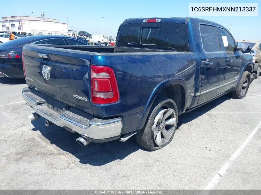 2022 Ram 1500 Limited 4X4 5'7 Box VIN: 1C6SRFHMXNN213337 Lot: 40115936