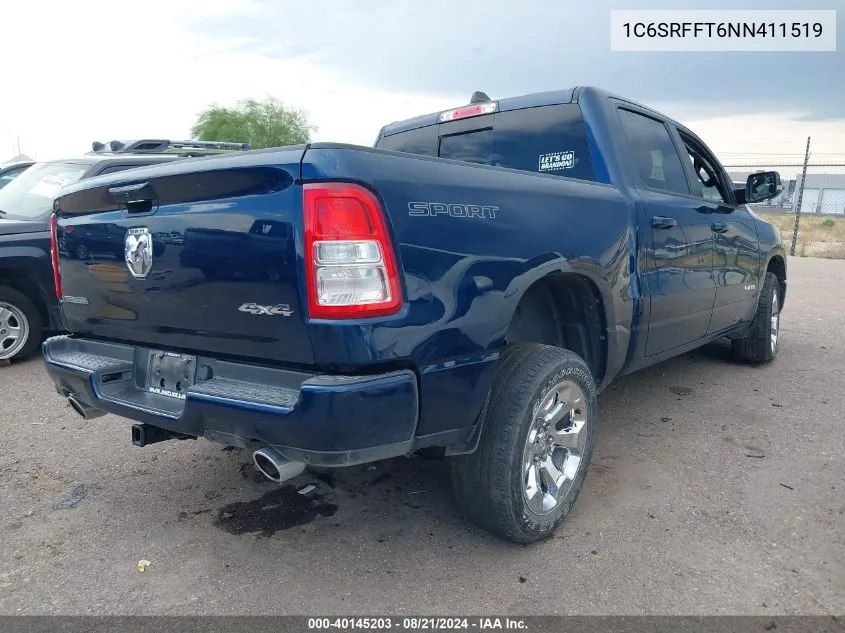 2022 Ram 1500 Big Horn 4X4 5'7 Box VIN: 1C6SRFFT6NN411519 Lot: 40145203