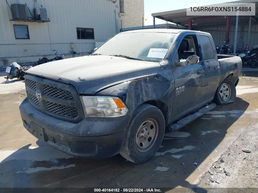 2022 Ram 1500 Classic Tradesman Quad Cab 4X2 6'4 Box VIN: 1C6RR6FGXNS154884 Lot: 40164182