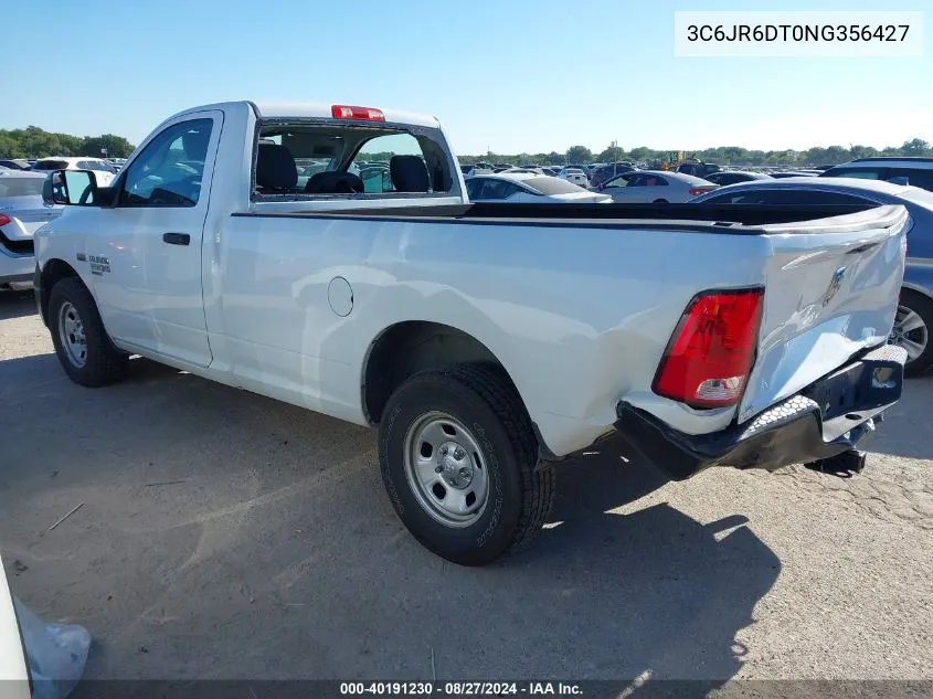 2022 Ram 1500 Classic Tradesman Regular Cab 4X2 8' Box VIN: 3C6JR6DT0NG356427 Lot: 40191230